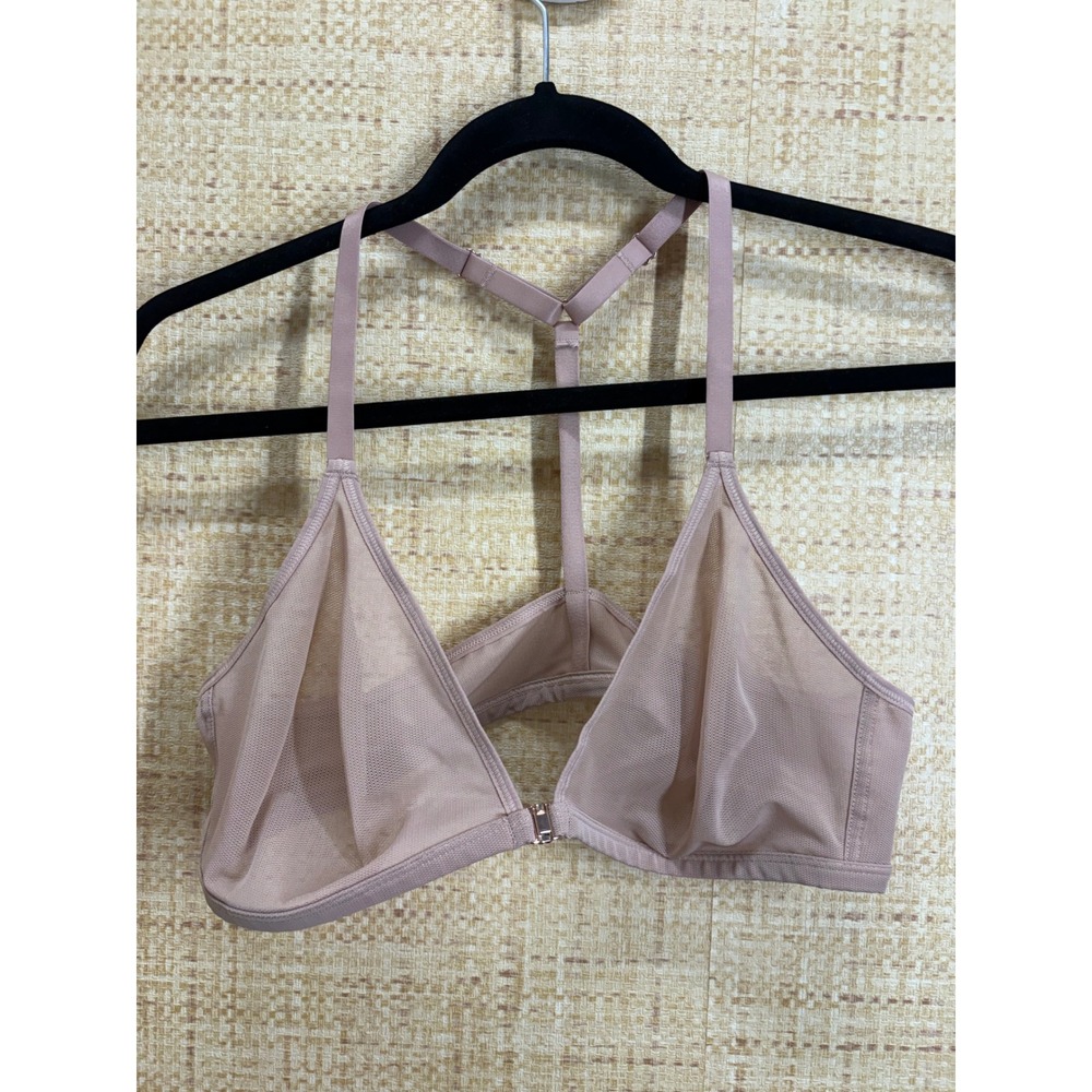 Negative Underwear Sieve Demi Bra Women Size 5 Mesh Front Clasp Racerback Beige